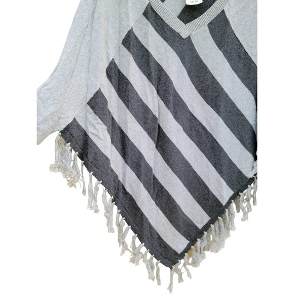 A'GACI Double Zero Women's Gray Striped Shawl Large - Picture 3 of 6